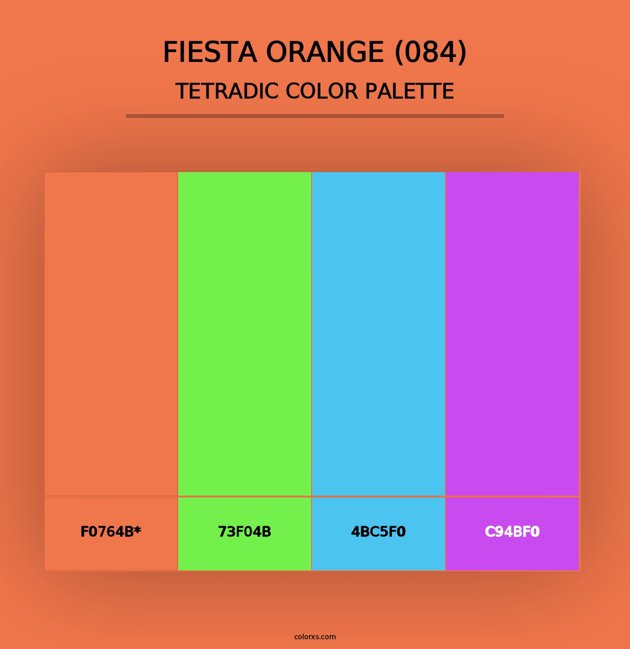 Fiesta Orange (084) - Tetradic Color Palette