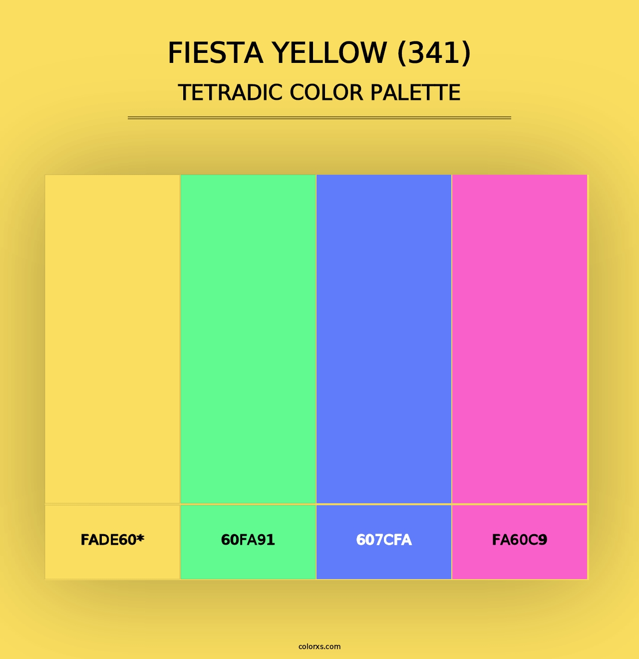 Fiesta Yellow (341) - Tetradic Color Palette