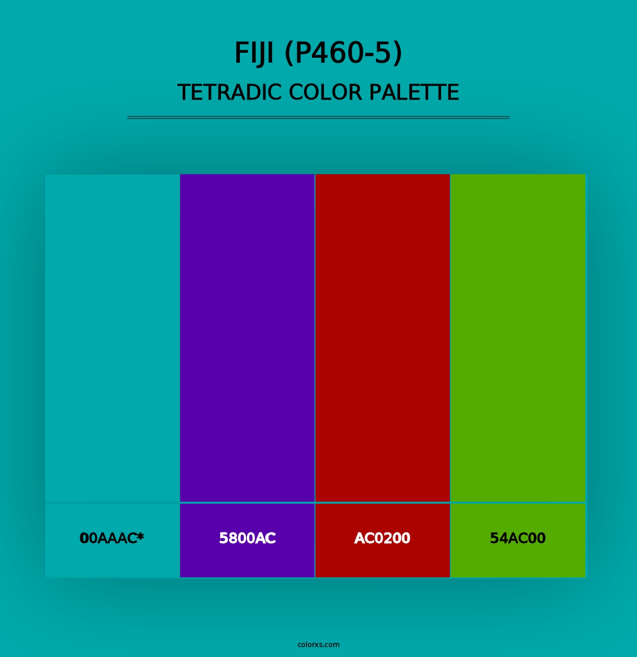 Fiji (P460-5) - Tetradic Color Palette