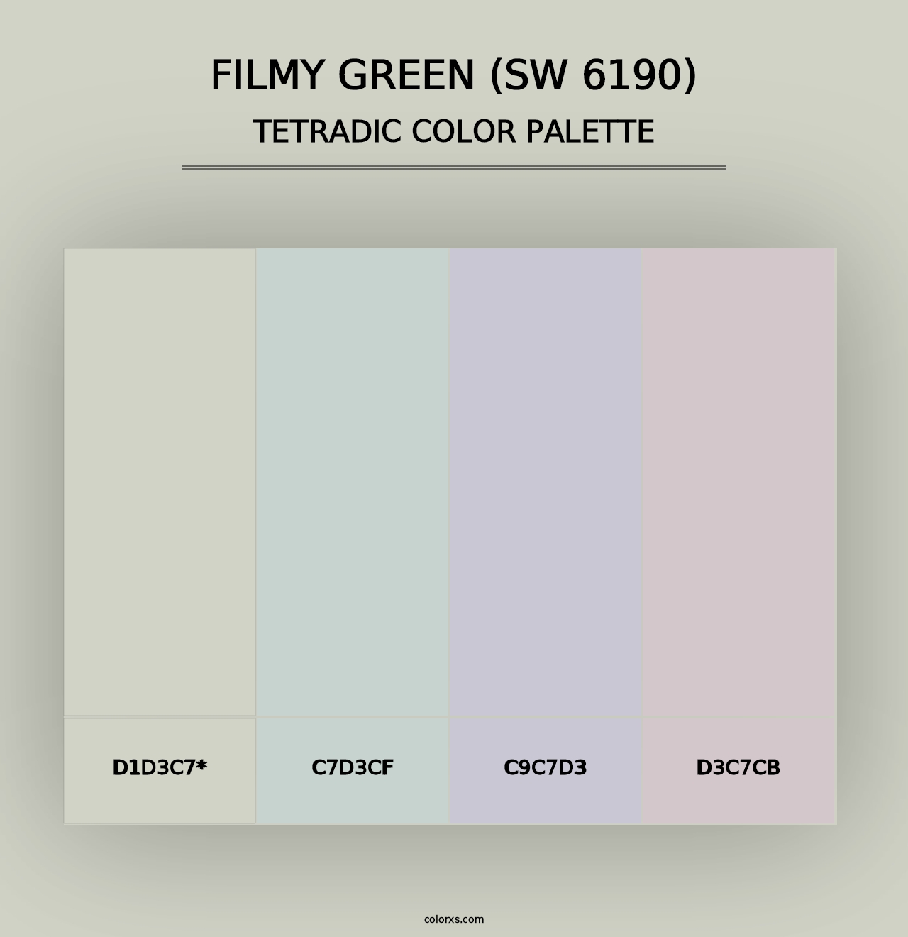 Filmy Green (SW 6190) - Tetradic Color Palette