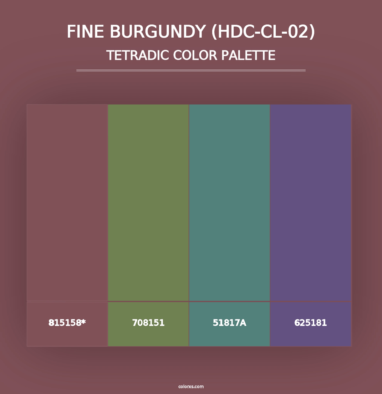 Fine Burgundy (HDC-CL-02) - Tetradic Color Palette