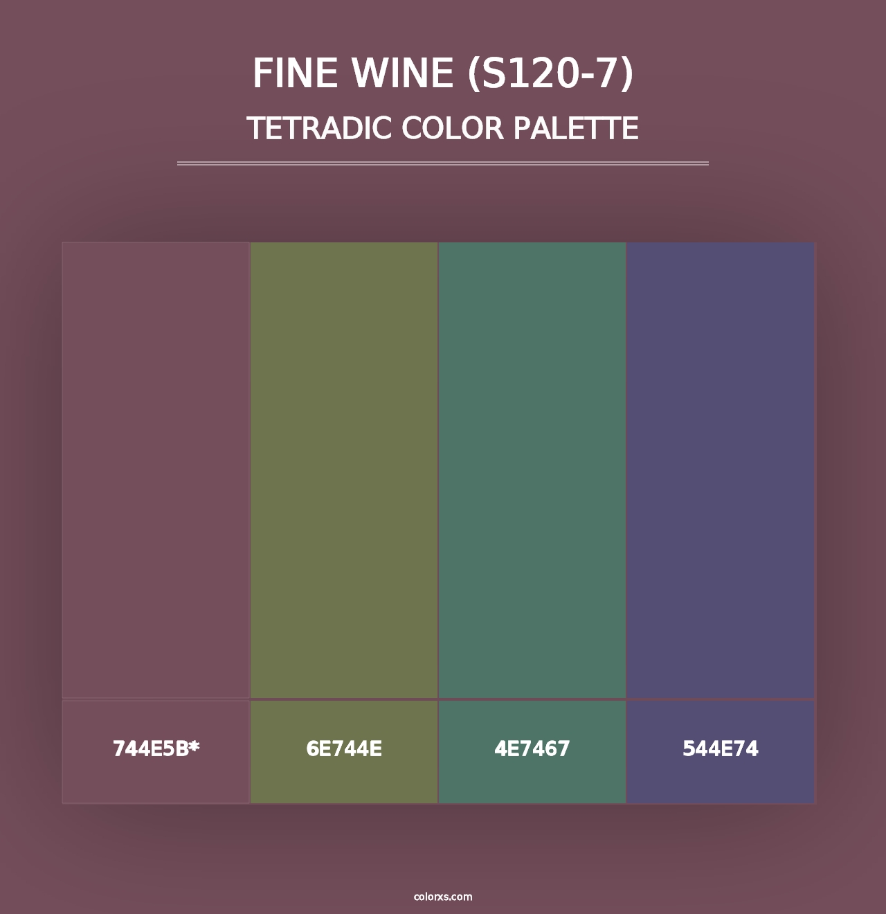 Fine Wine (S120-7) - Tetradic Color Palette