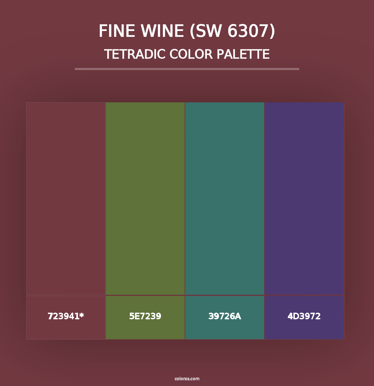 Fine Wine (SW 6307) - Tetradic Color Palette