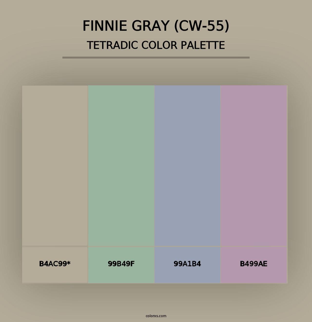 Finnie Gray (CW-55) - Tetradic Color Palette