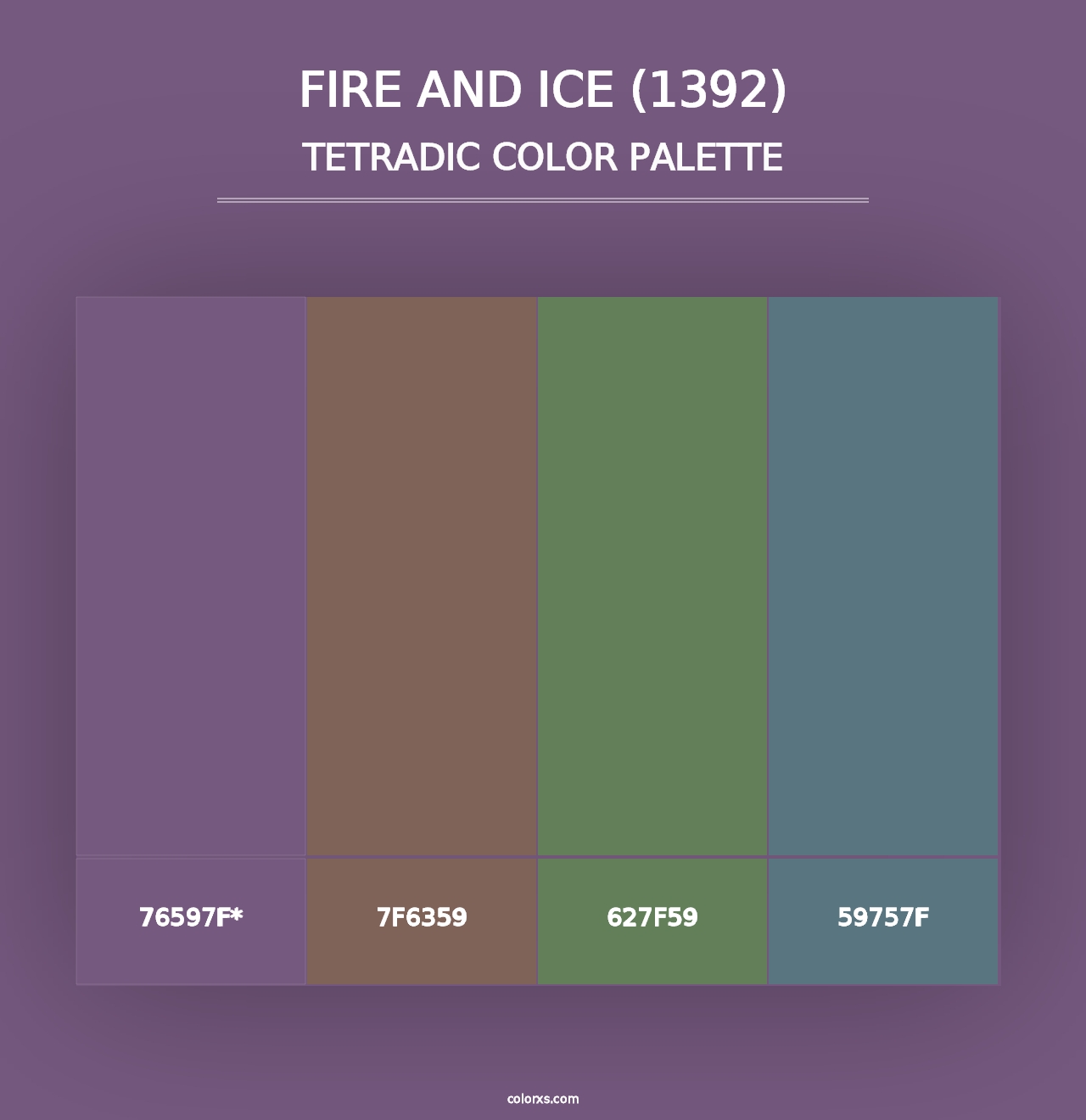 Fire and Ice (1392) - Tetradic Color Palette