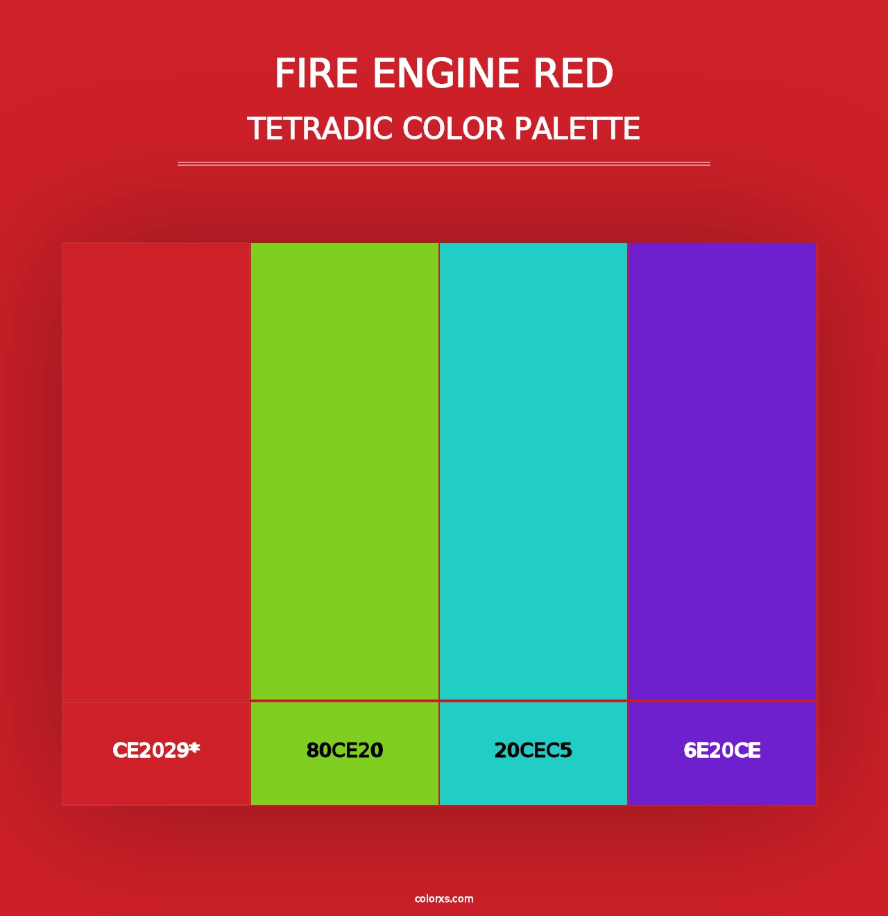 Fire Engine Red - Tetradic Color Palette