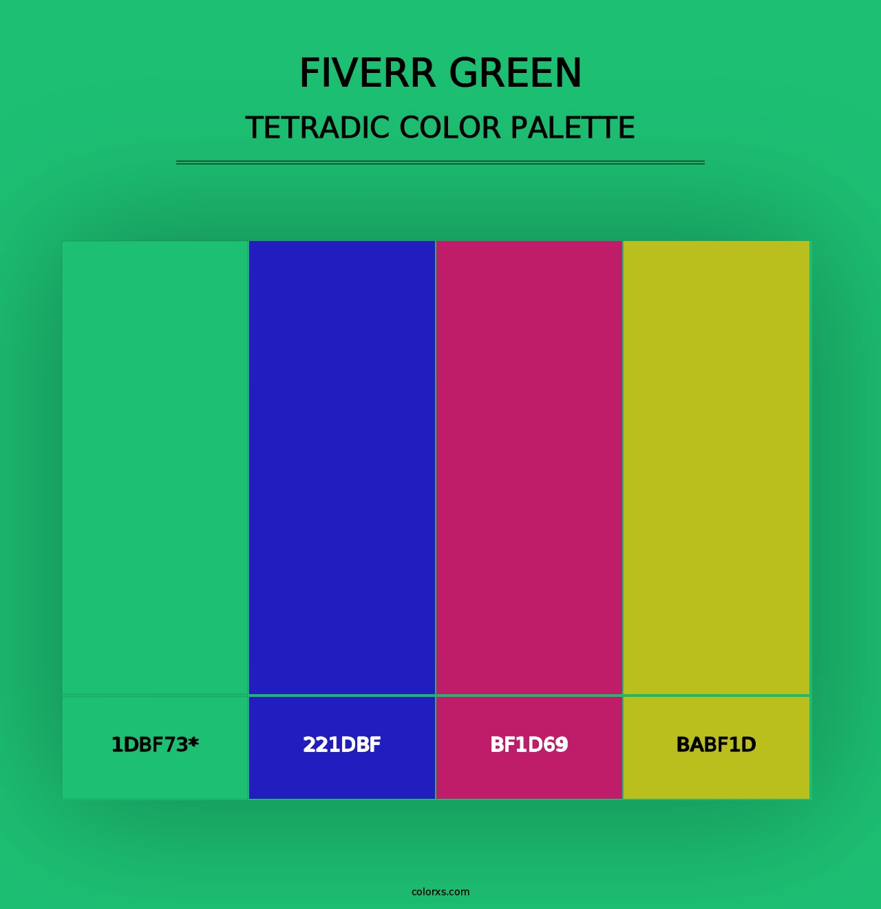 Fiverr Green - Tetradic Color Palette