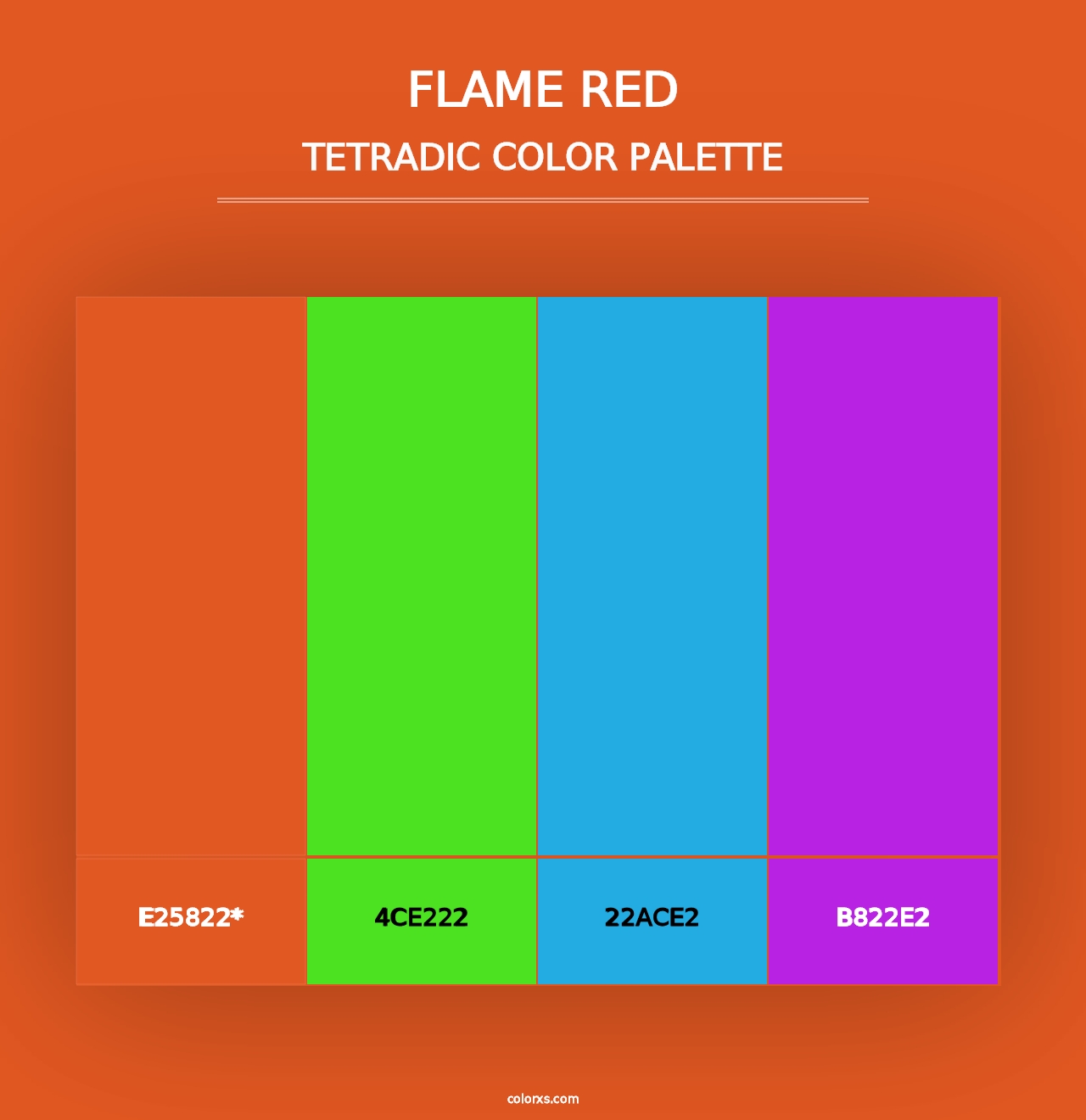 Flame Red - Tetradic Color Palette