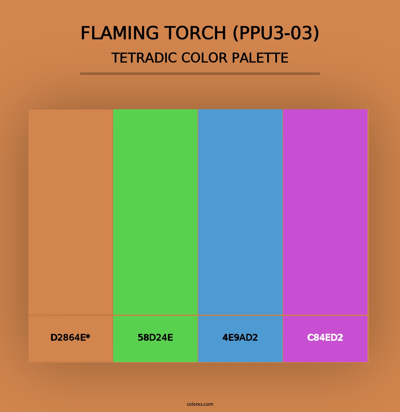 Flaming Torch (PPU3-03) - Tetradic Color Palette