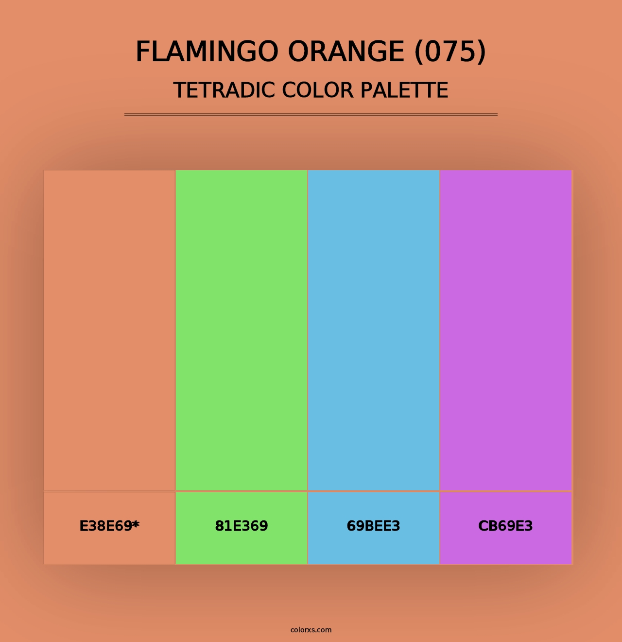 Flamingo Orange (075) - Tetradic Color Palette