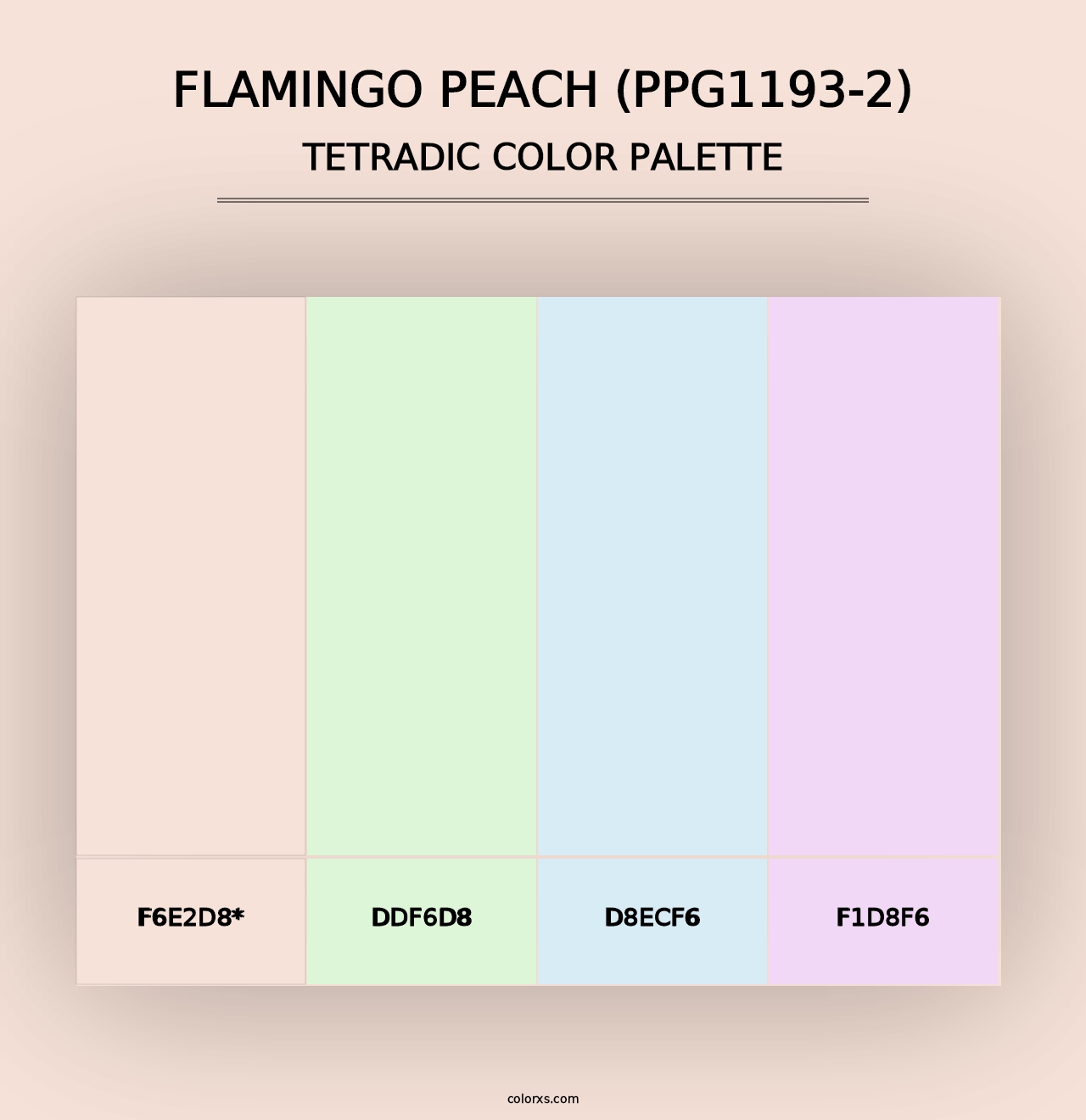 Flamingo Peach (PPG1193-2) - Tetradic Color Palette