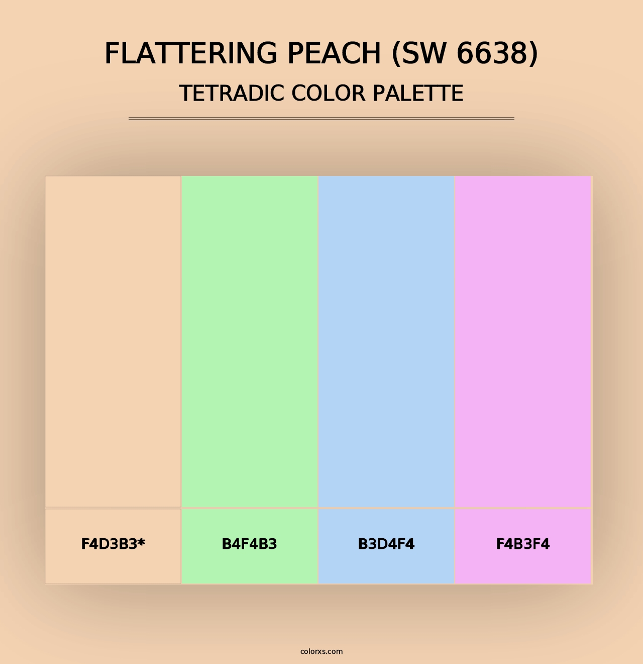 Flattering Peach (SW 6638) - Tetradic Color Palette