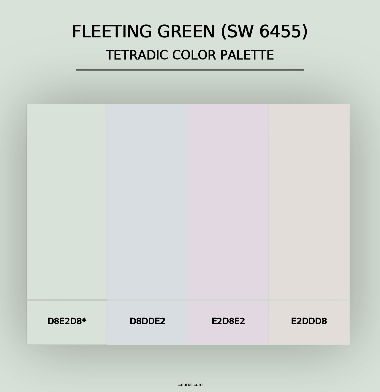 Fleeting Green (SW 6455) - Tetradic Color Palette