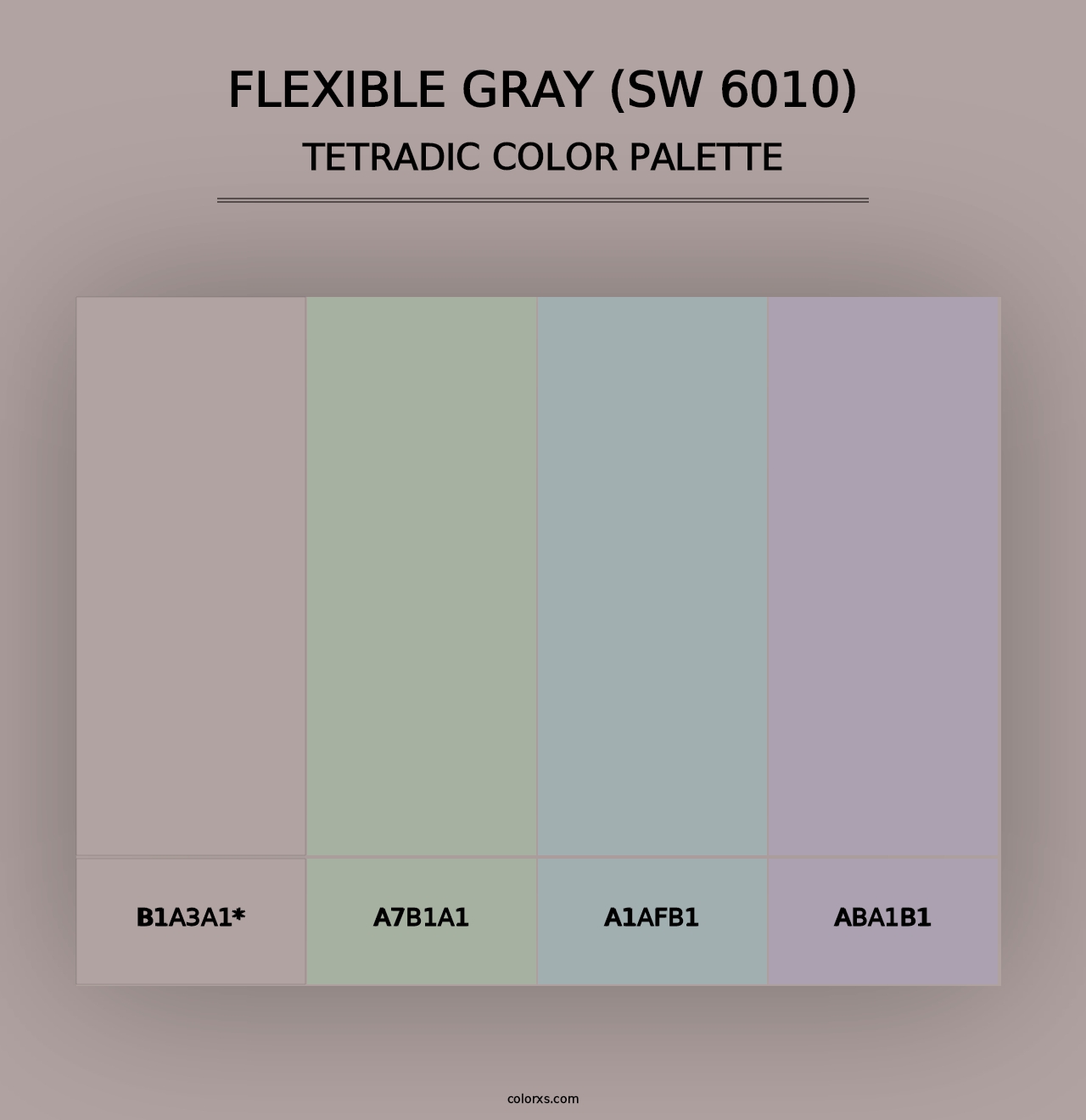 Flexible Gray (SW 6010) - Tetradic Color Palette