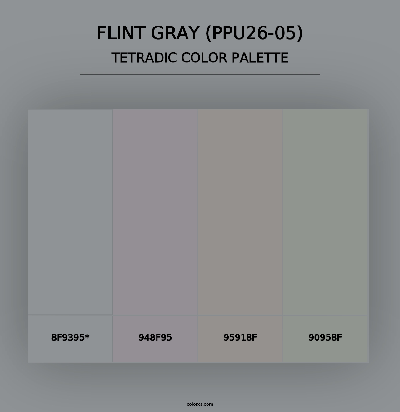 Flint Gray (PPU26-05) - Tetradic Color Palette