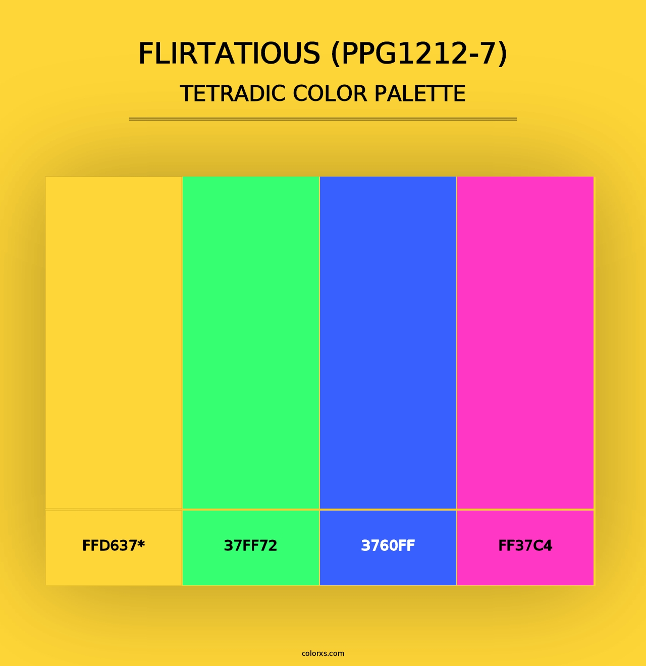 Flirtatious (PPG1212-7) - Tetradic Color Palette