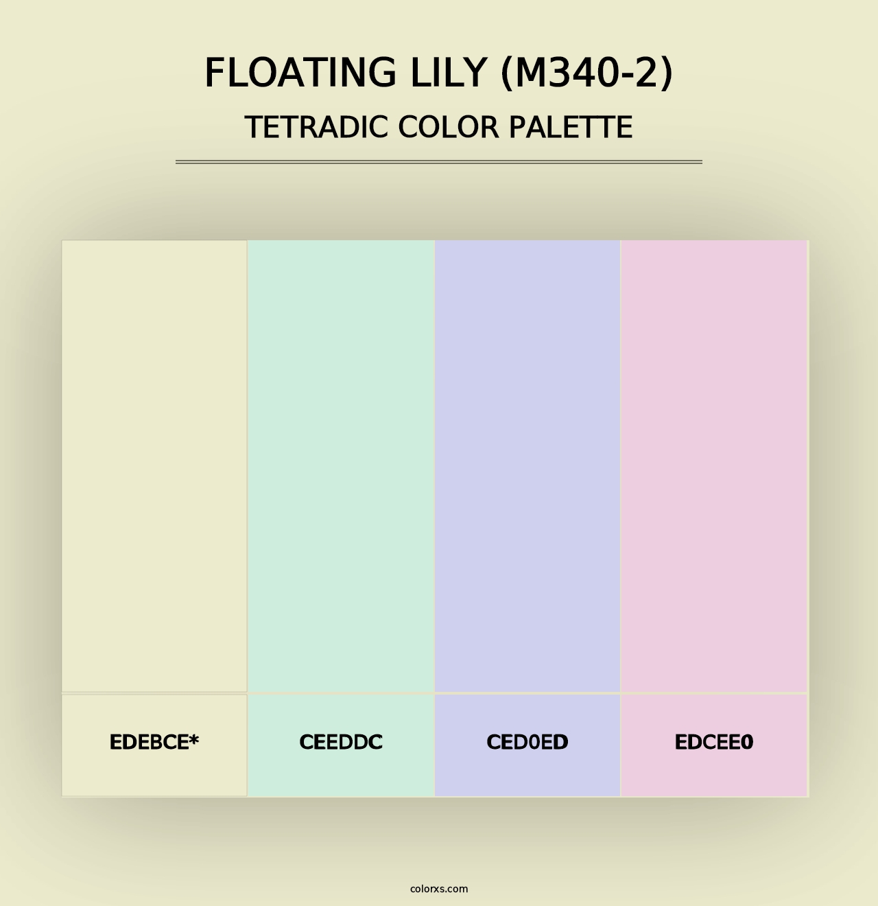 Floating Lily (M340-2) - Tetradic Color Palette