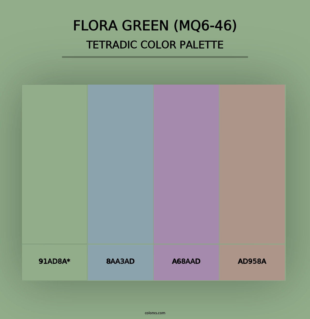 Flora Green (MQ6-46) - Tetradic Color Palette