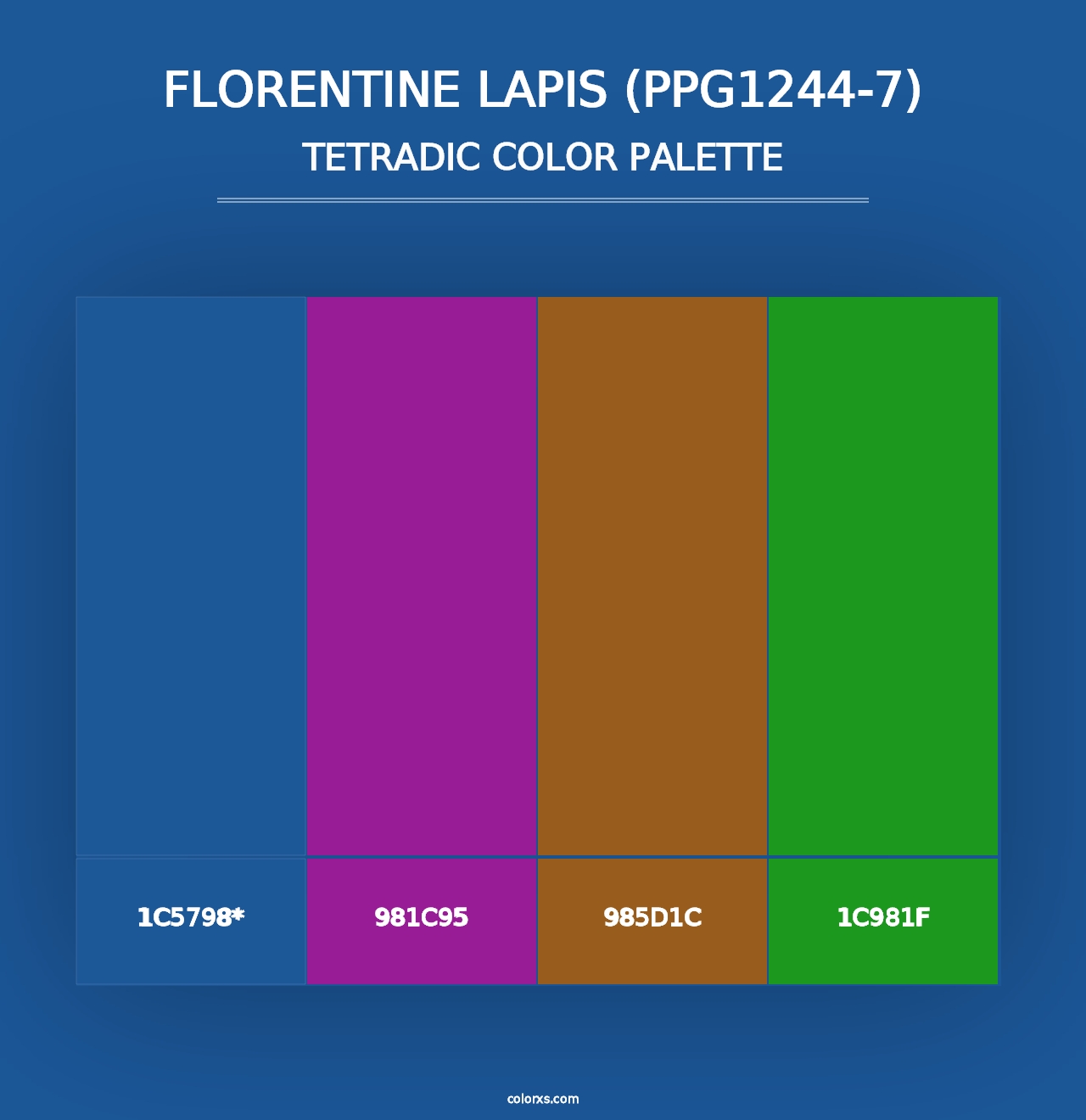 Florentine Lapis (PPG1244-7) - Tetradic Color Palette