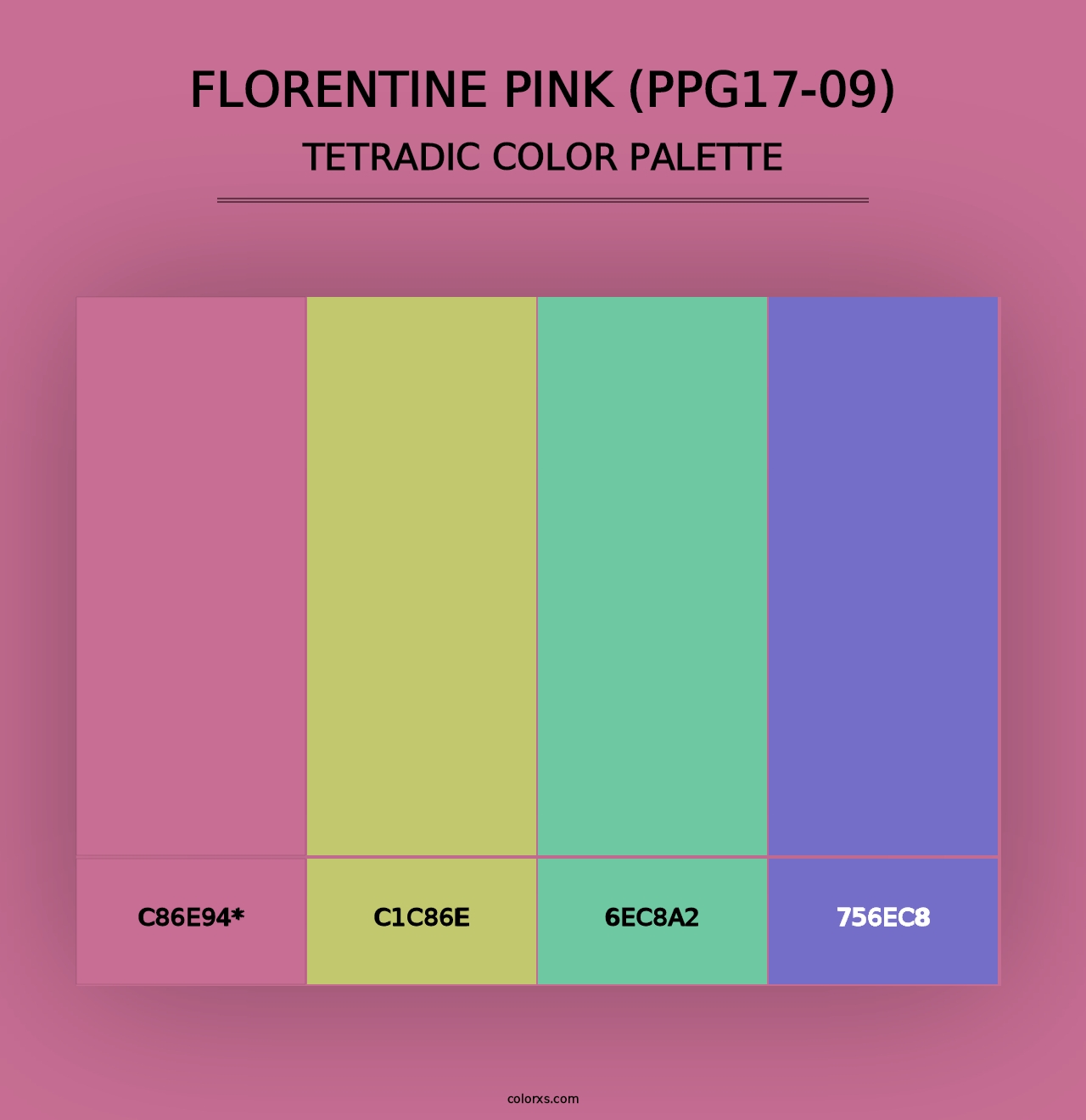 Florentine Pink (PPG17-09) - Tetradic Color Palette