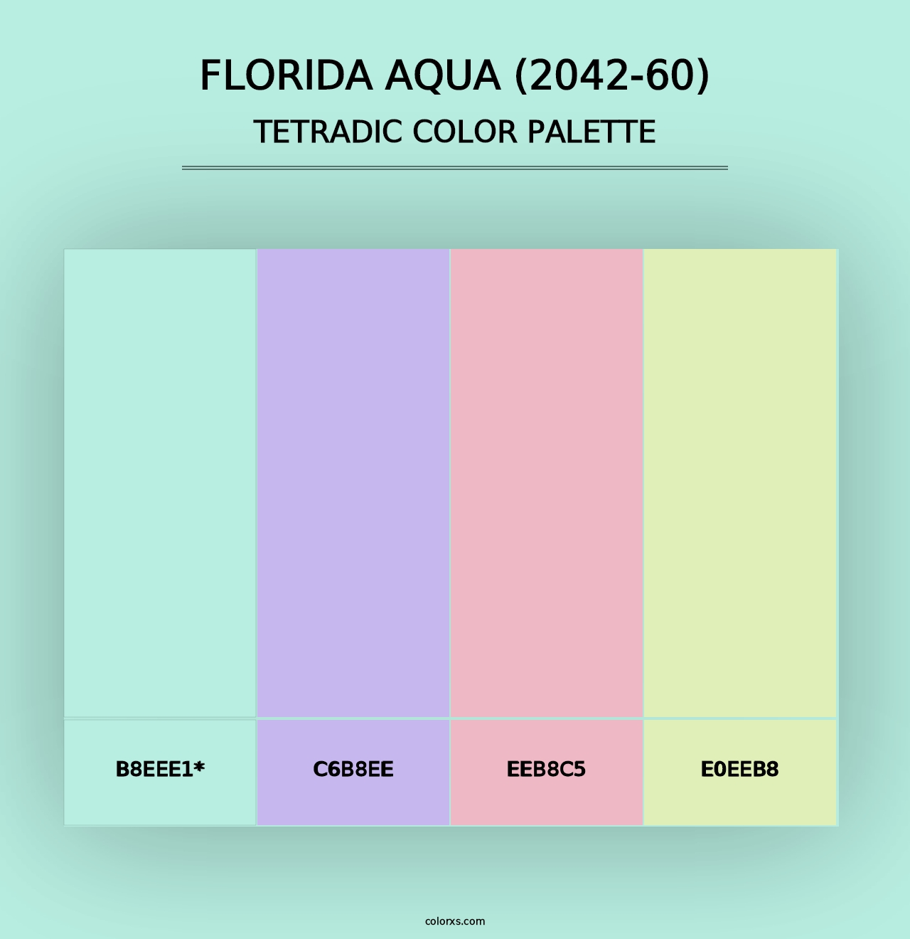 Florida Aqua (2042-60) - Tetradic Color Palette