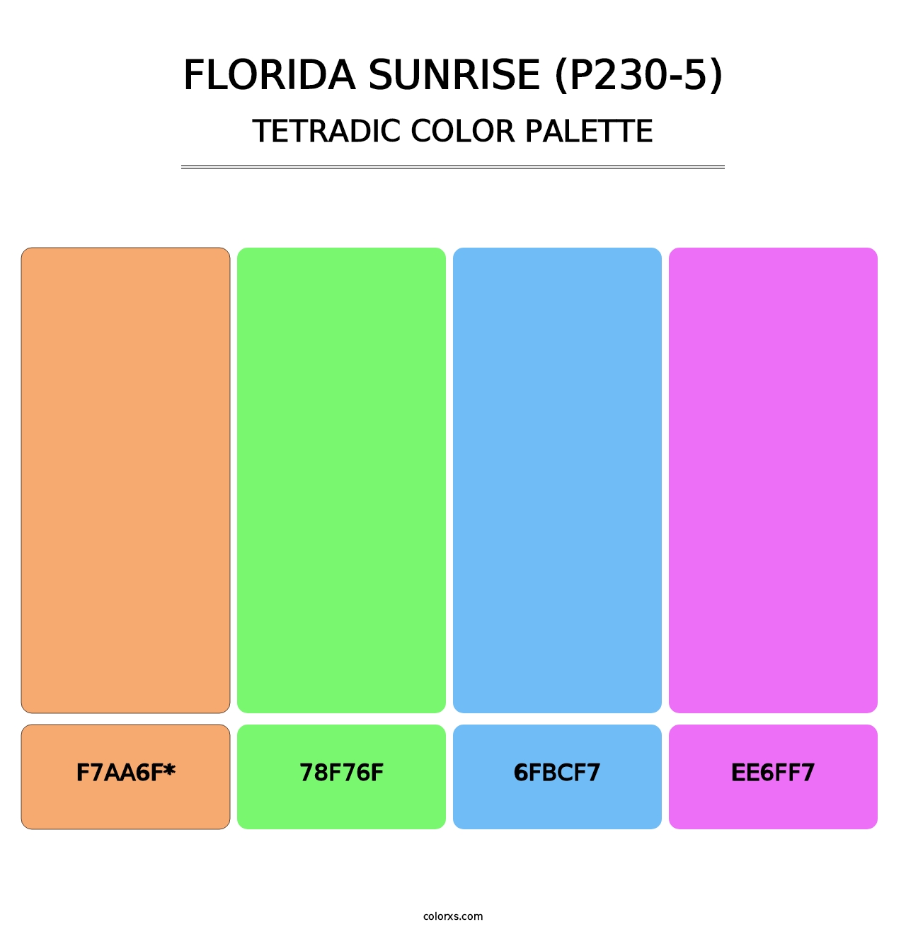 Florida Sunrise (P230-5) - Tetradic Color Palette