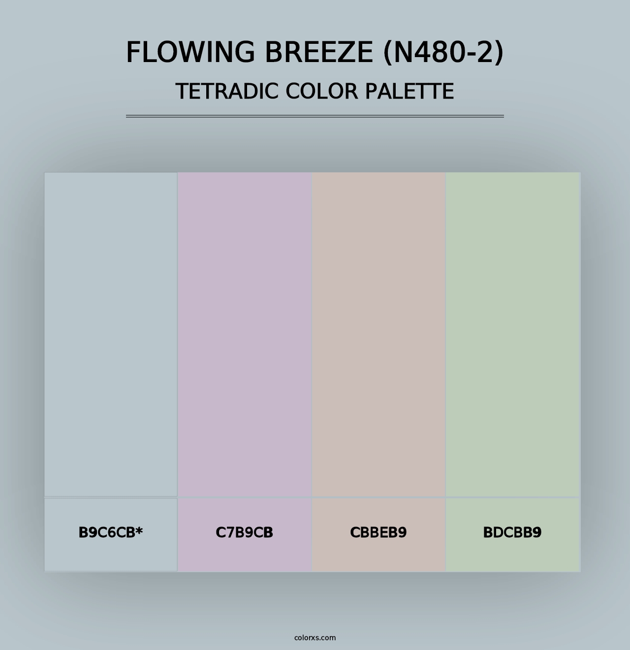 Flowing Breeze (N480-2) - Tetradic Color Palette