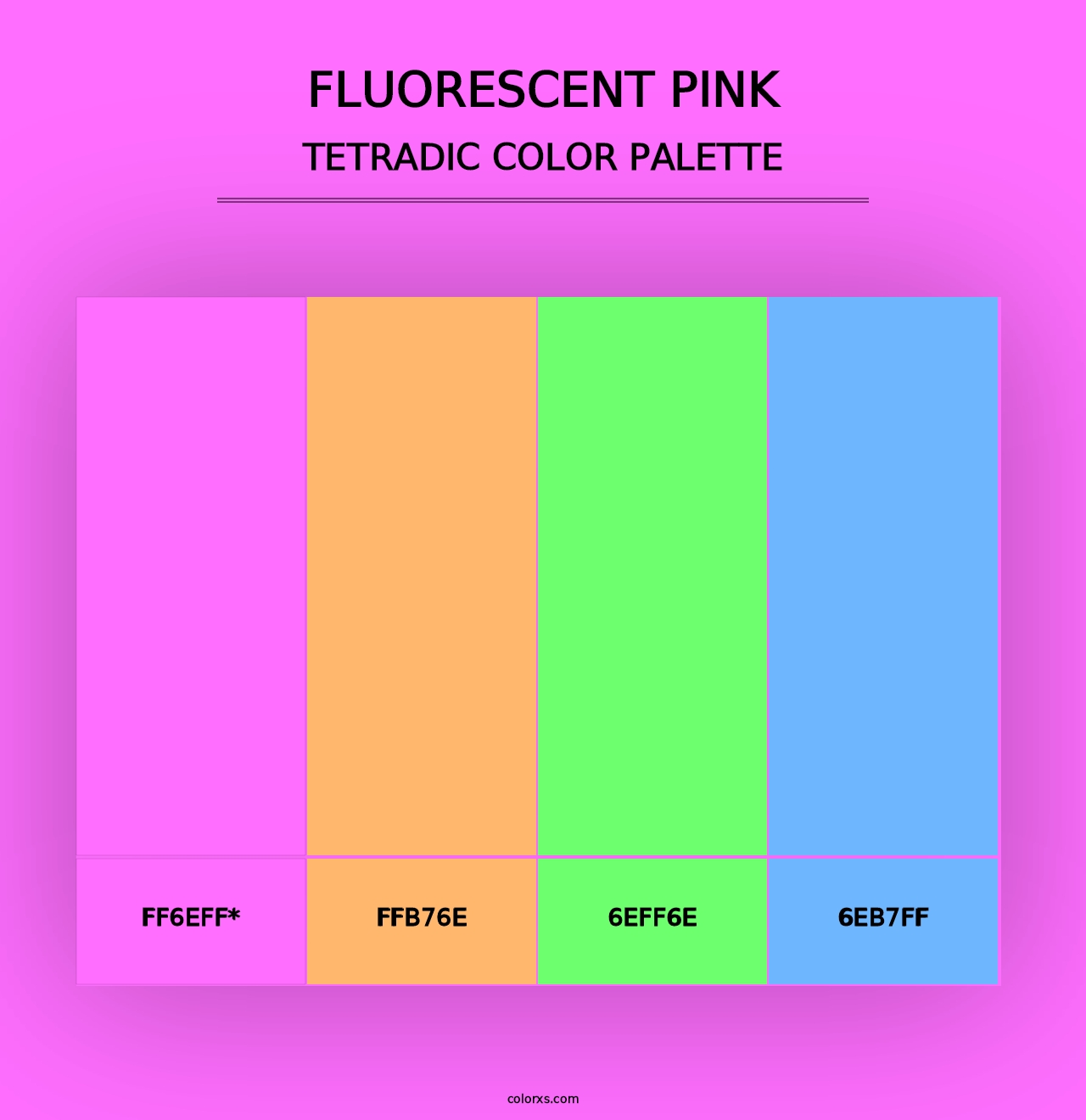 Fluorescent Pink - Tetradic Color Palette