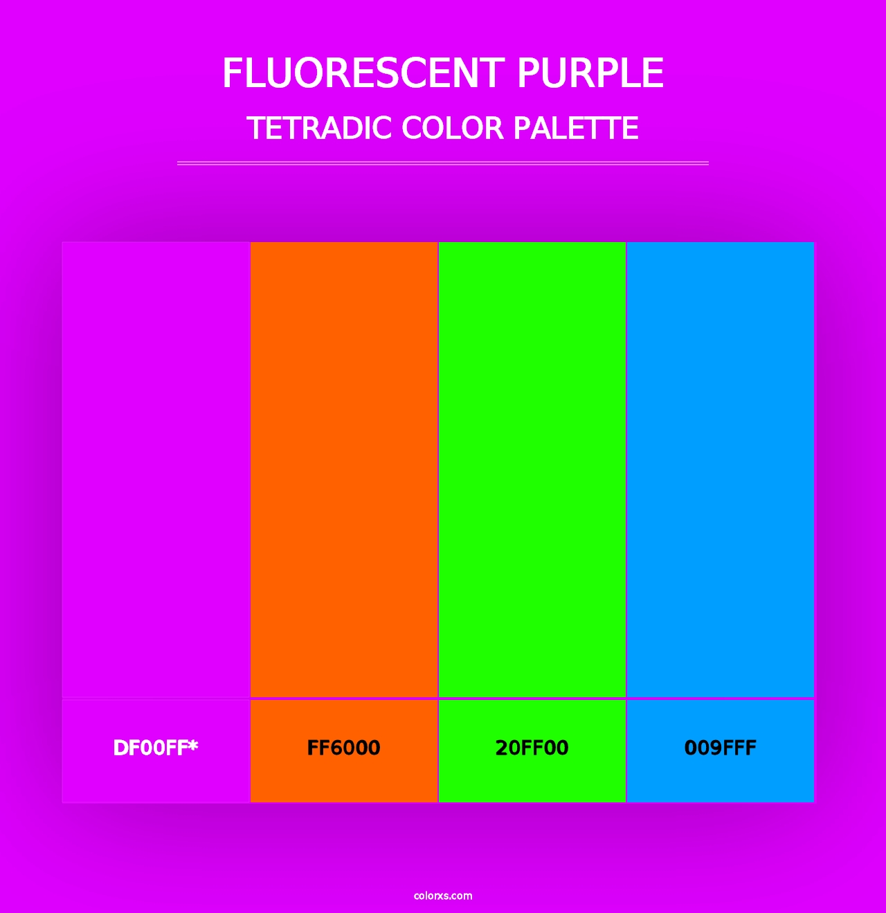 Fluorescent Purple - Tetradic Color Palette