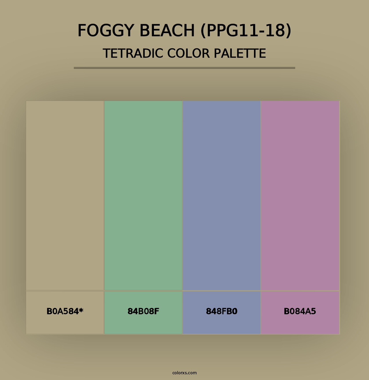 Foggy Beach (PPG11-18) - Tetradic Color Palette