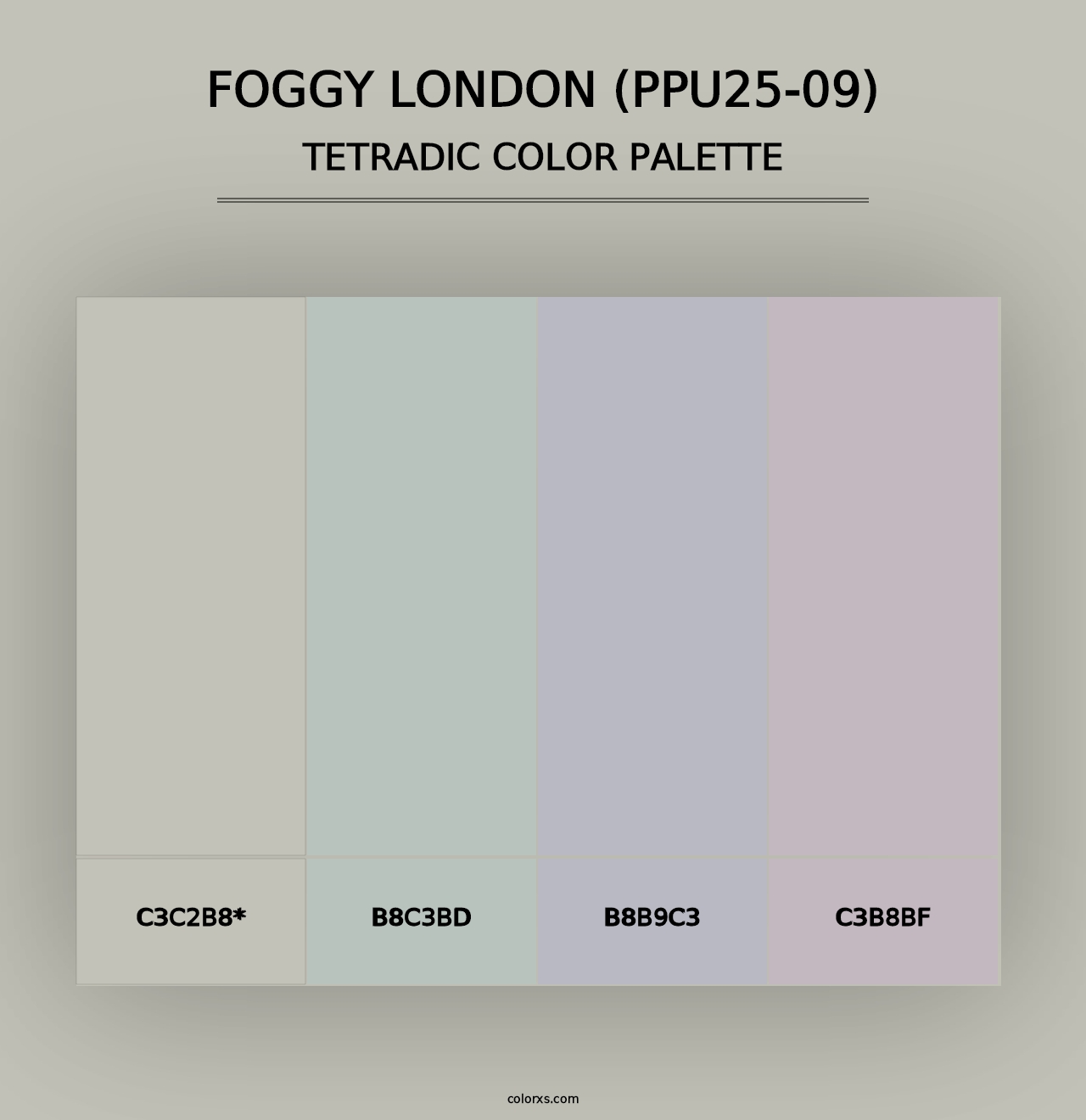 Foggy London (PPU25-09) - Tetradic Color Palette