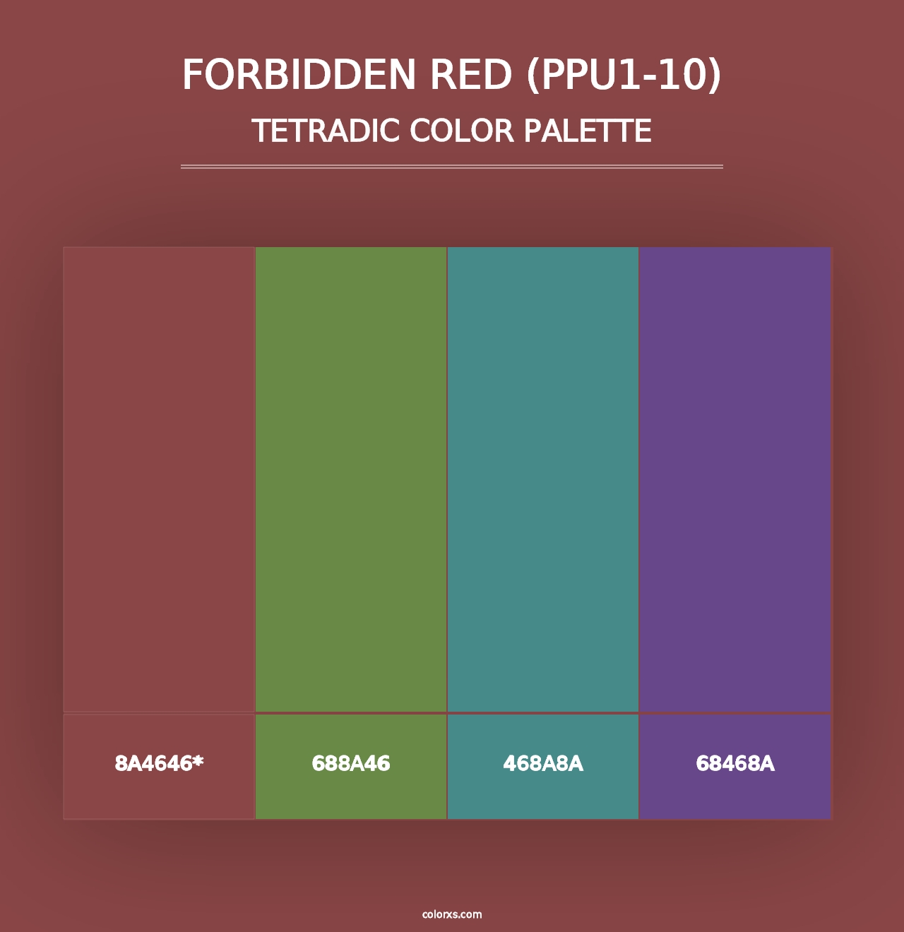 Forbidden Red (PPU1-10) - Tetradic Color Palette