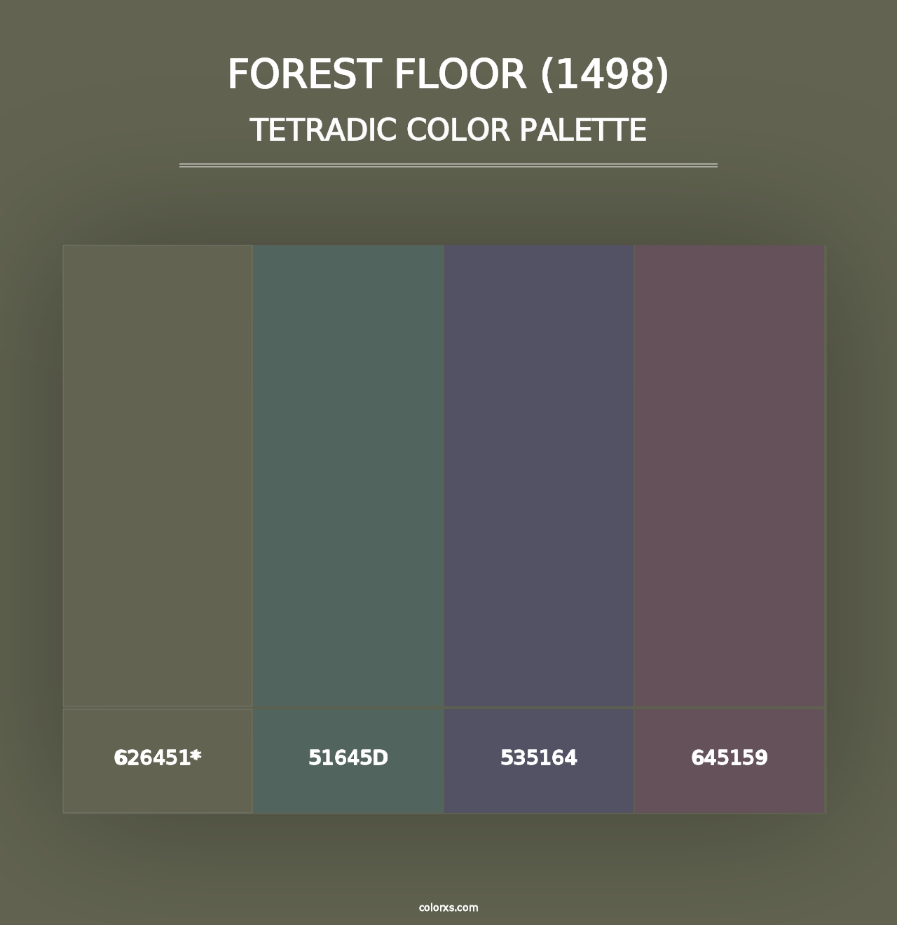 Forest Floor (1498) - Tetradic Color Palette