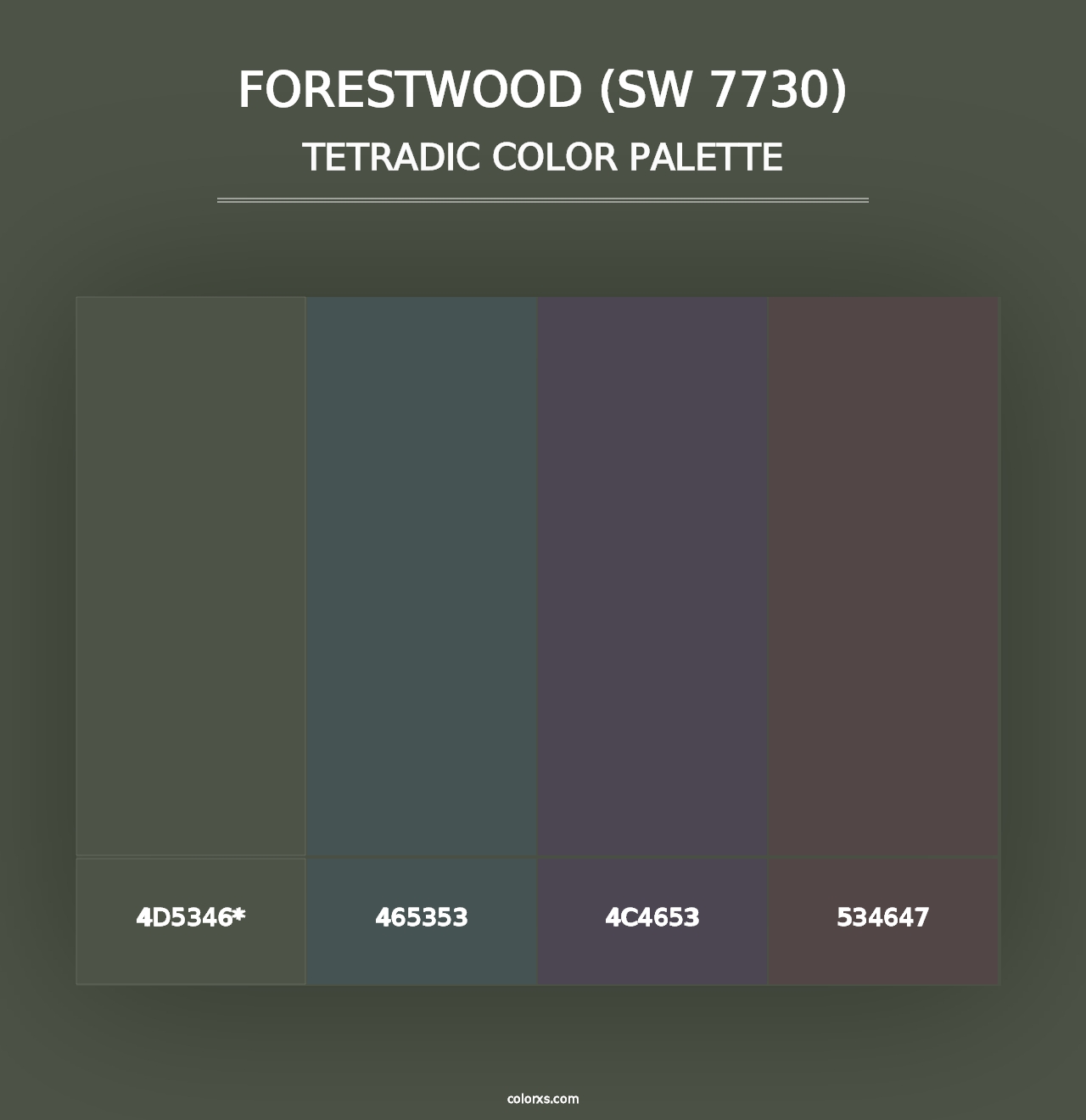 Forestwood (SW 7730) - Tetradic Color Palette