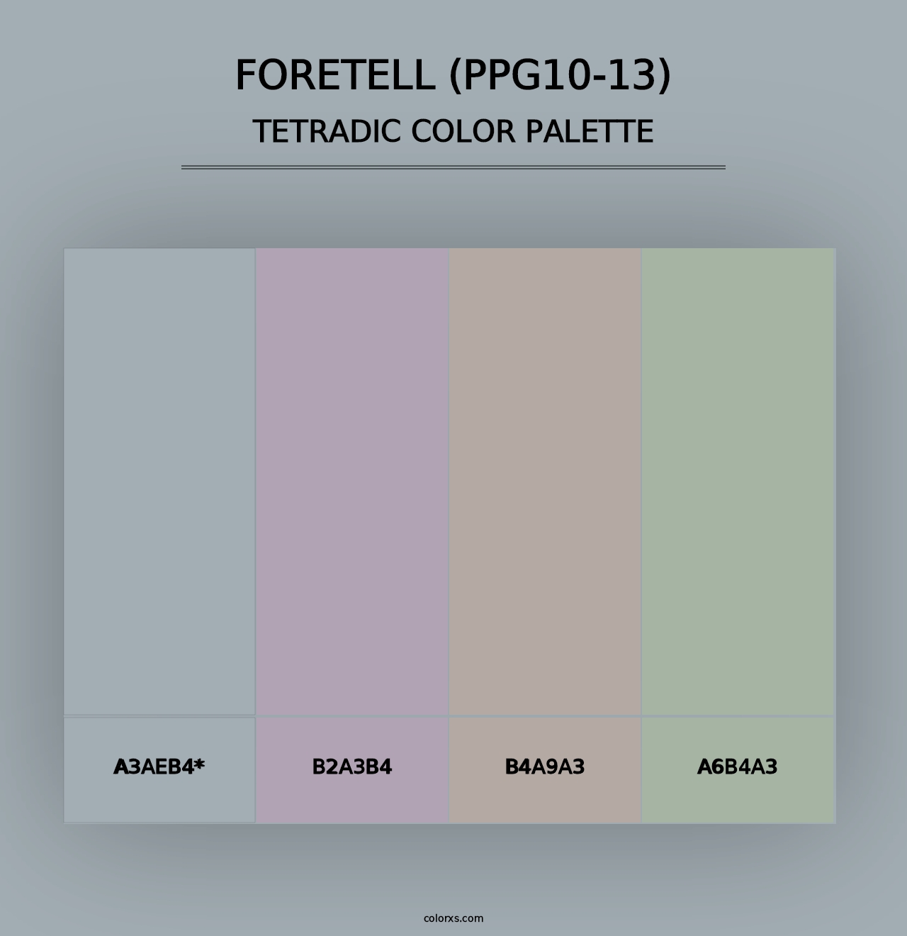 Foretell (PPG10-13) - Tetradic Color Palette