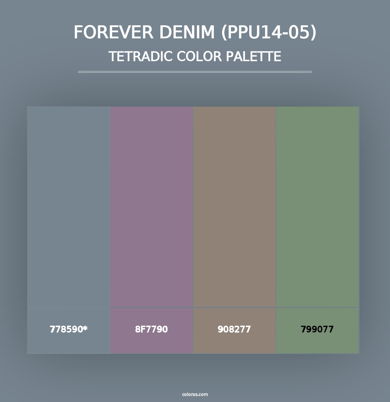 Forever Denim (PPU14-05) - Tetradic Color Palette