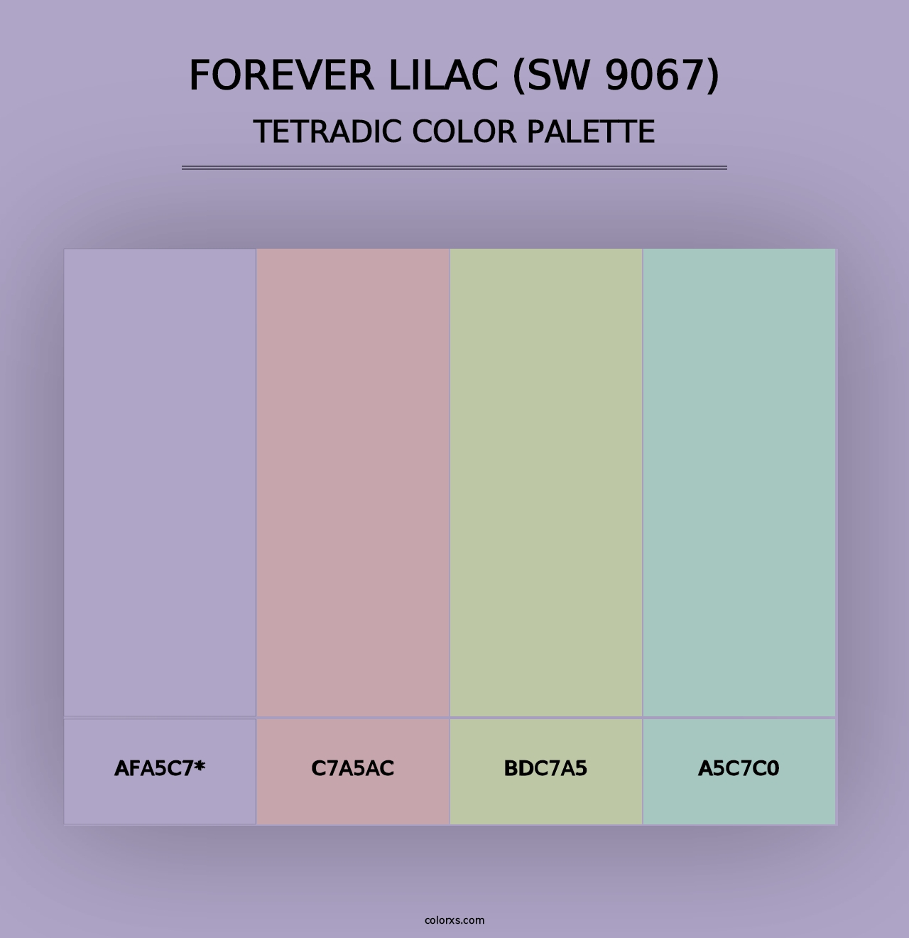 Forever Lilac (SW 9067) - Tetradic Color Palette