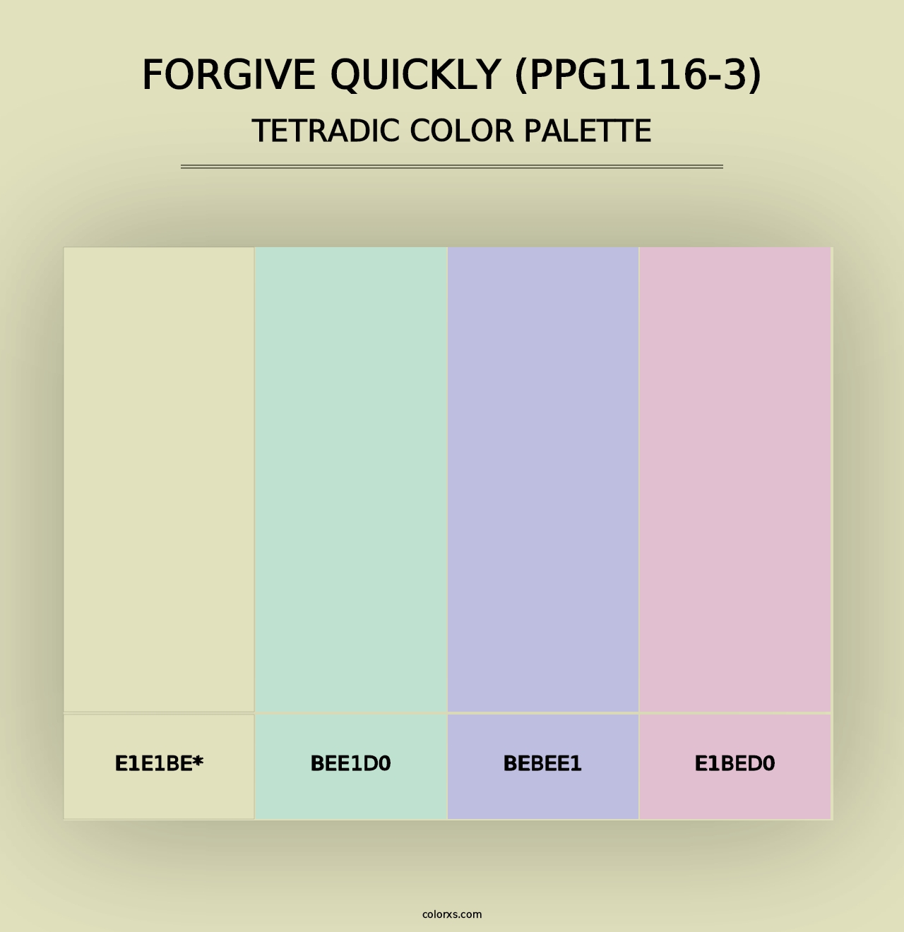 Forgive Quickly (PPG1116-3) - Tetradic Color Palette