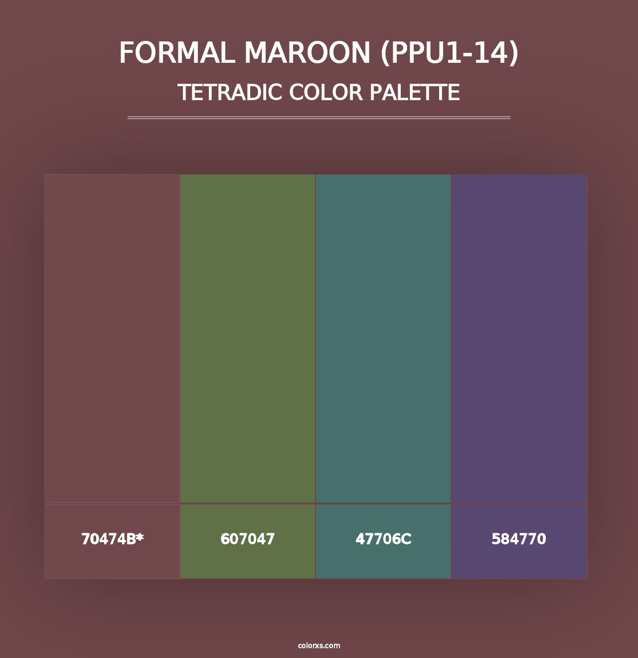 Formal Maroon (PPU1-14) - Tetradic Color Palette