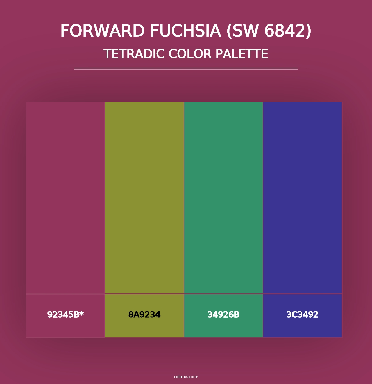 Forward Fuchsia (SW 6842) - Tetradic Color Palette