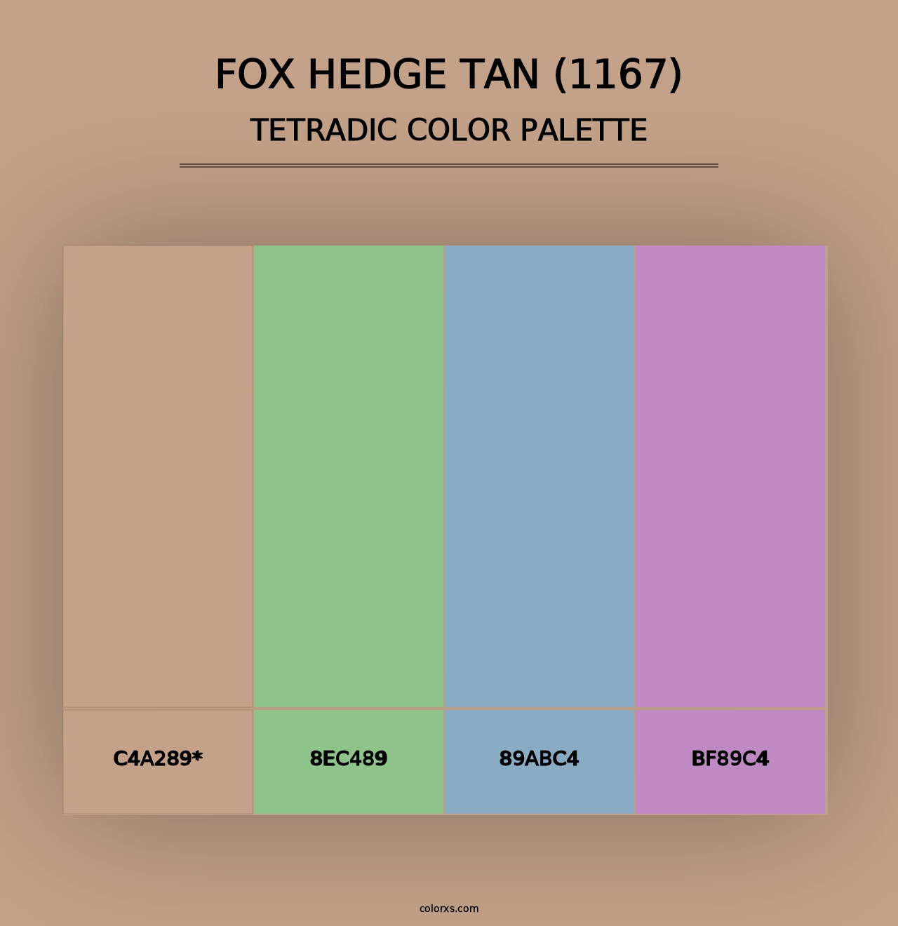 Fox Hedge Tan (1167) - Tetradic Color Palette