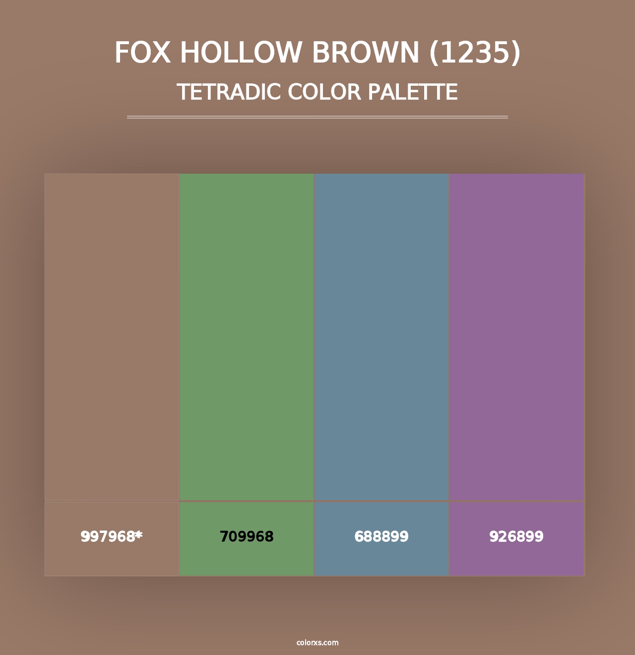 Fox Hollow Brown (1235) - Tetradic Color Palette