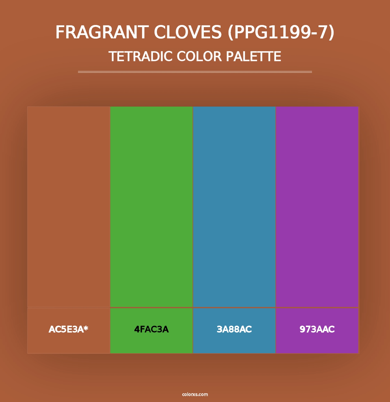 Fragrant Cloves (PPG1199-7) - Tetradic Color Palette