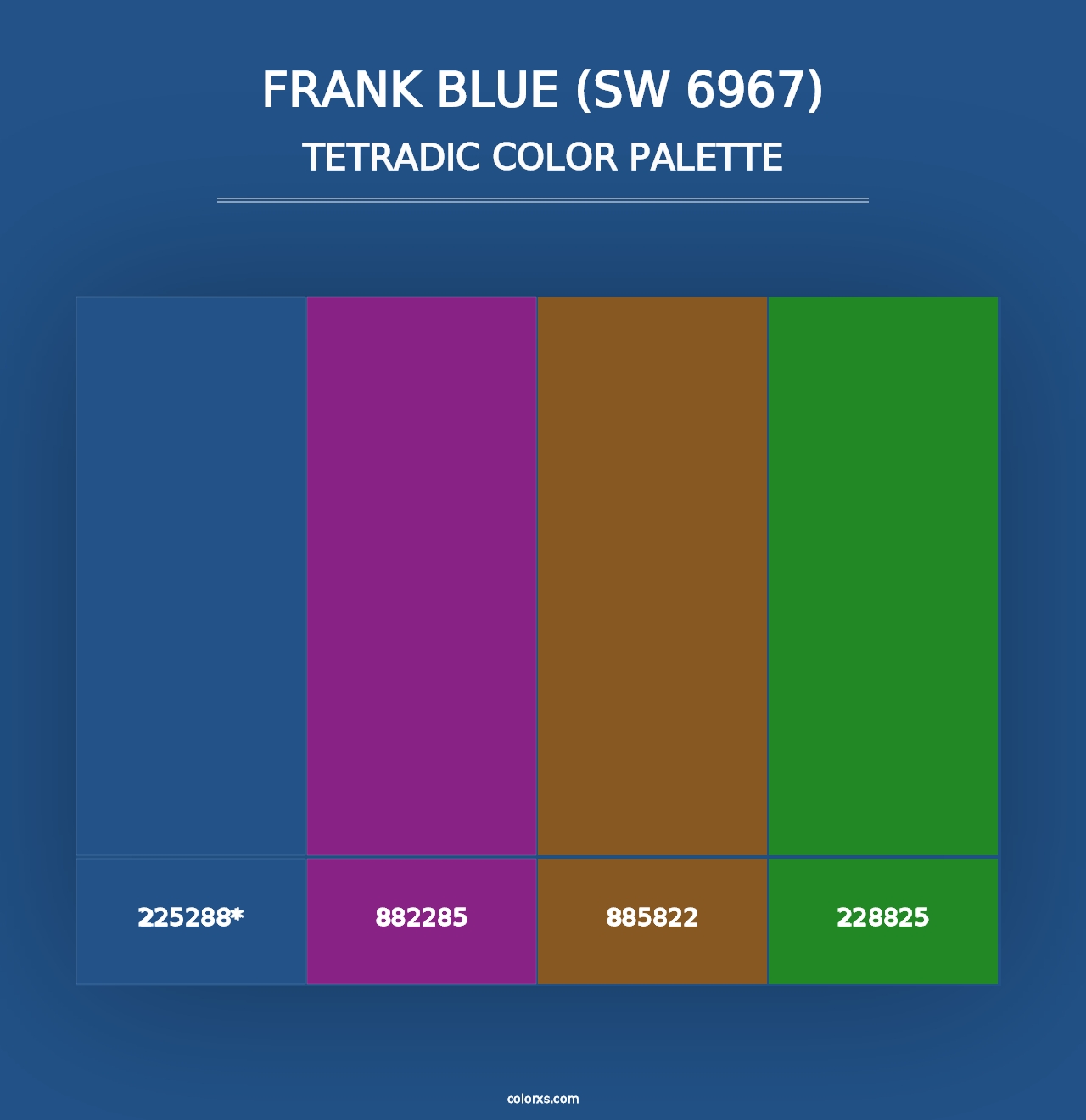 Frank Blue (SW 6967) - Tetradic Color Palette