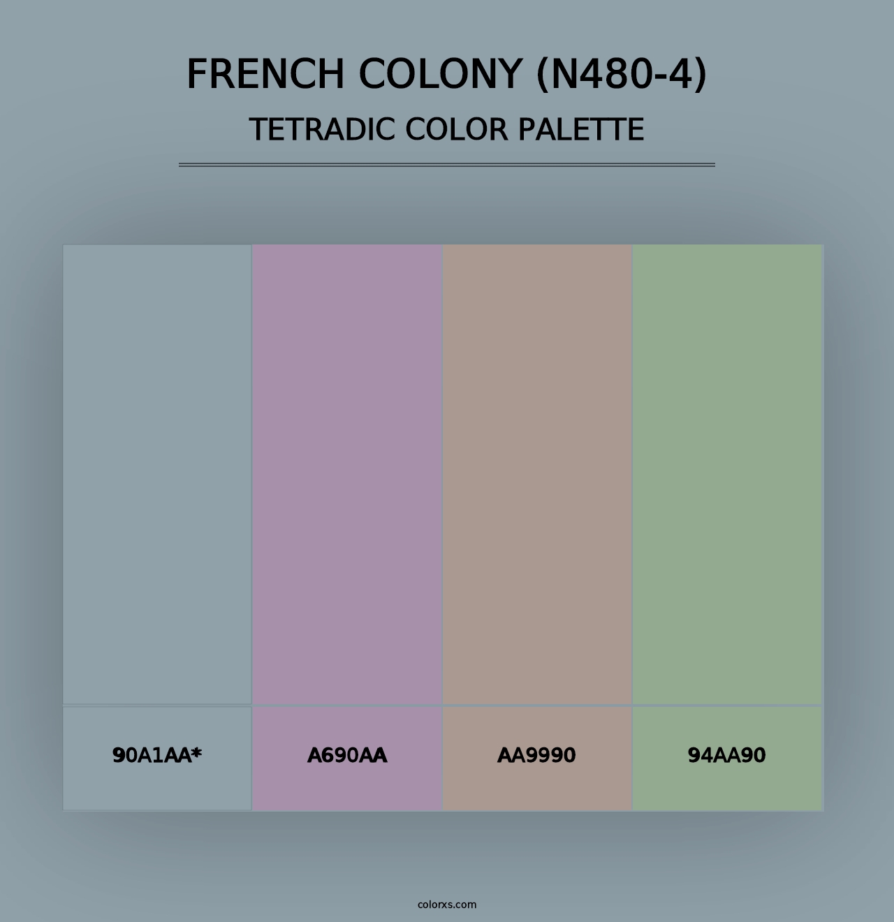 French Colony (N480-4) - Tetradic Color Palette