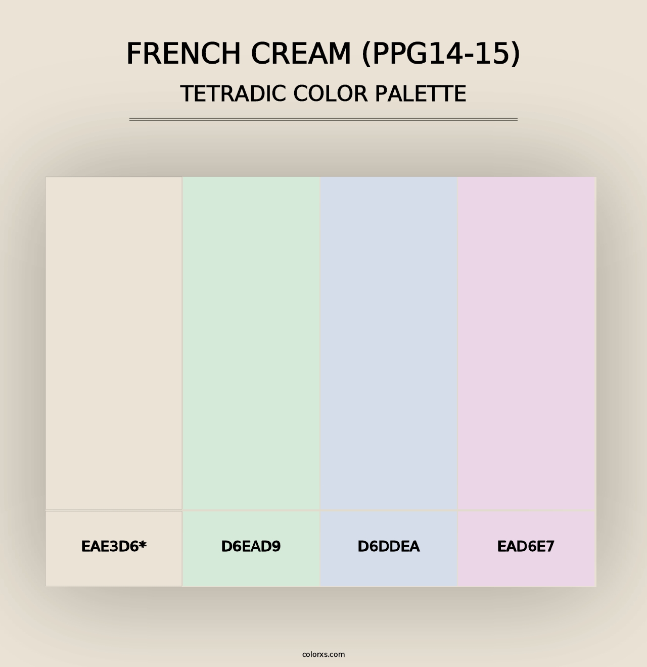 French Cream (PPG14-15) - Tetradic Color Palette