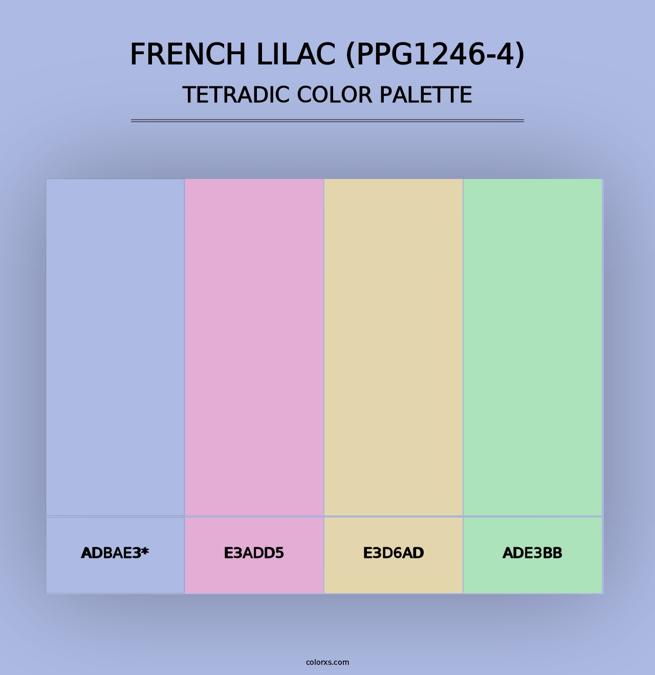 French Lilac (PPG1246-4) - Tetradic Color Palette