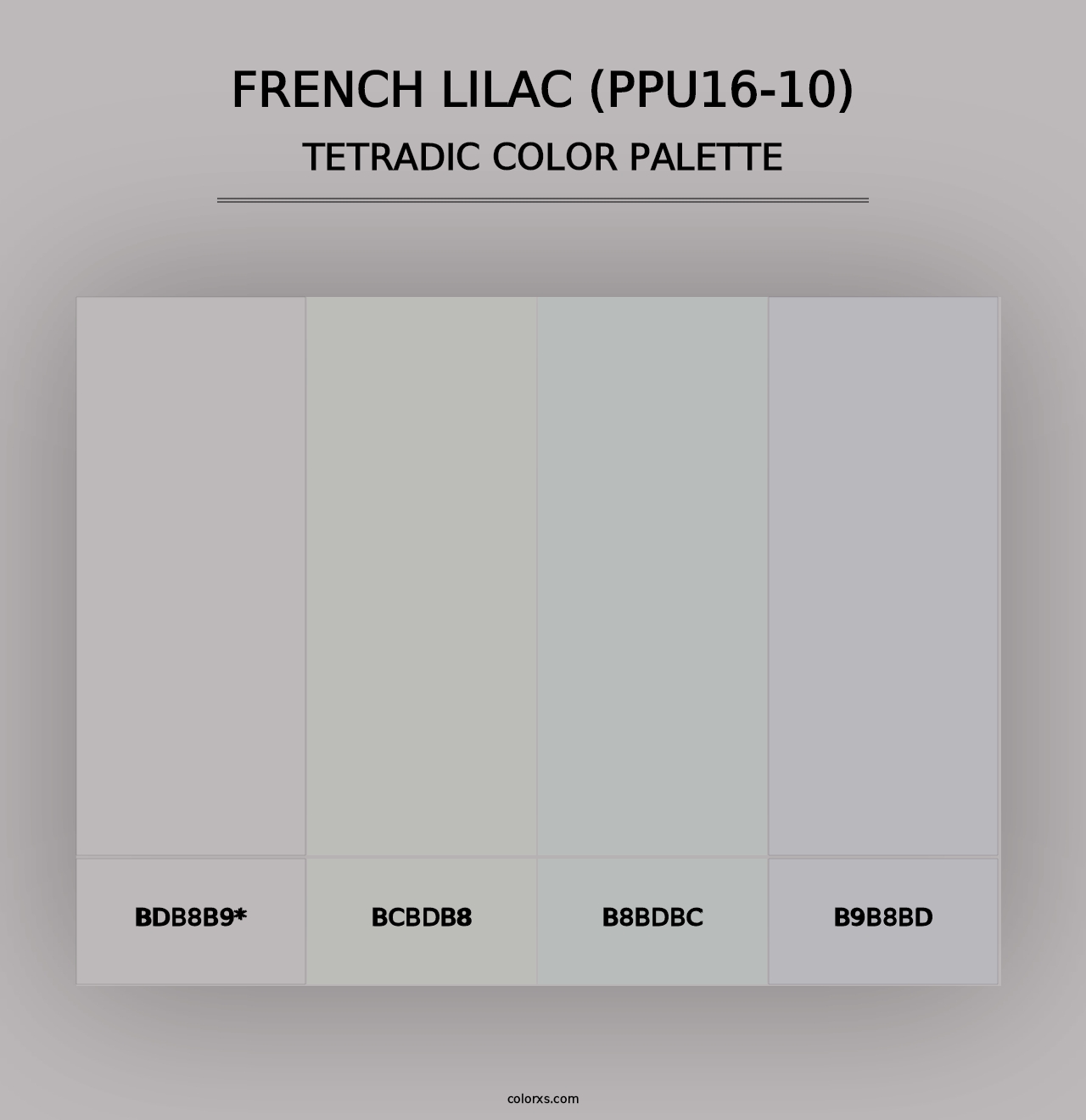 French Lilac (PPU16-10) - Tetradic Color Palette