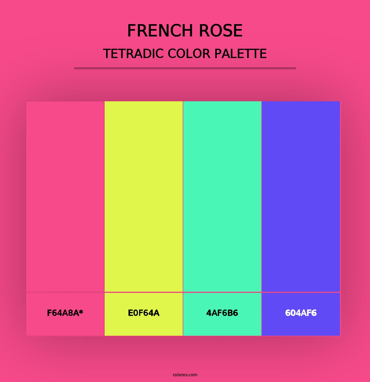 French Rose - Tetradic Color Palette