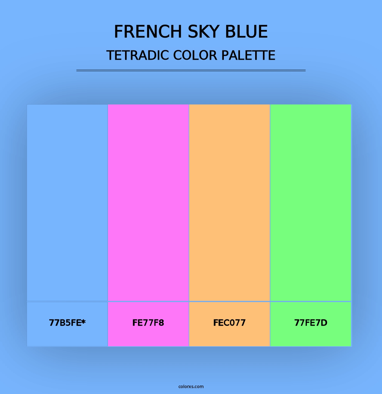 French Sky Blue - Tetradic Color Palette